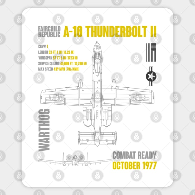 Fairchild Republic A-10 Thunderbolt II Magnet by Mandra